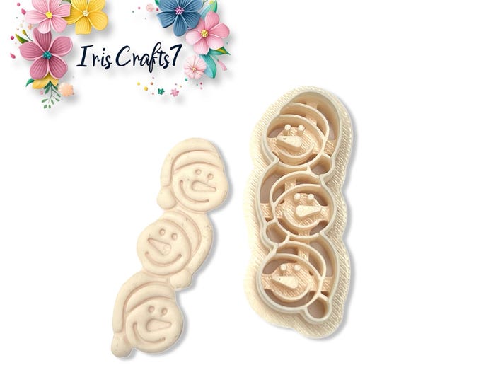 Triple Snowman Polymer Clay Cutter, Christmas Earring DIY, Winter Jewelry Making Tool
