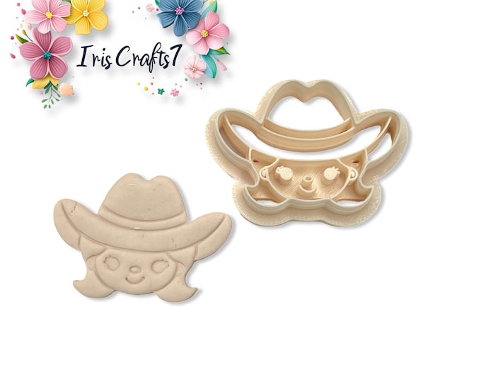Cowgirl Polymer Clay Cutter – Cute Western Earring Tool – Cartoon Face Clay Cutter for Fun Handmade Jewellery Making