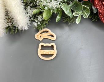Christmas Cat with Hat Polymer Clay Cutters – Cute Holiday Earring Making Tools, Festive Jewellery Supplies & DIY Craft Accessories