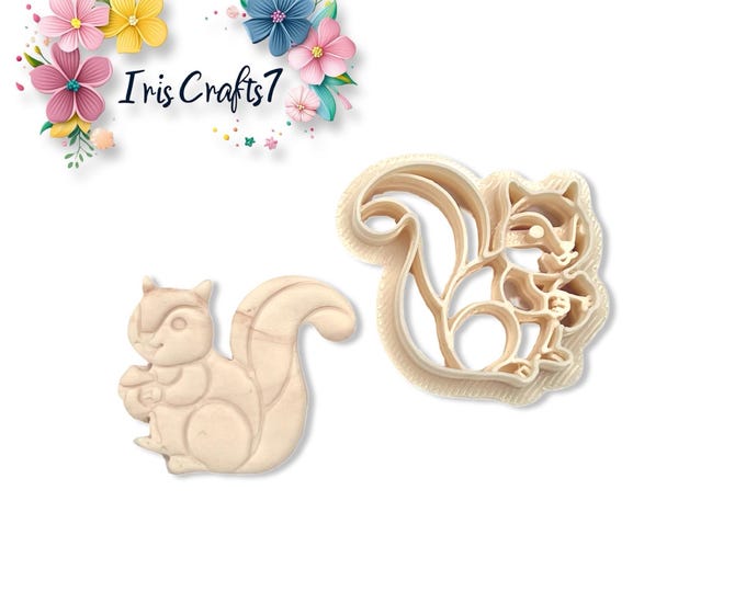 Squirrel 4 Polymer Clay Cutter – Autumn Earring Cutter – Woodland Animal Clay Tool – Fall Jewelry Making Supplies
