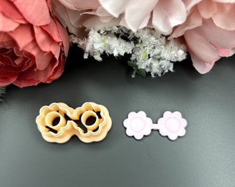 Flower Sunglasses Clay Cutter: 3D Printed Polymer Clay Tool