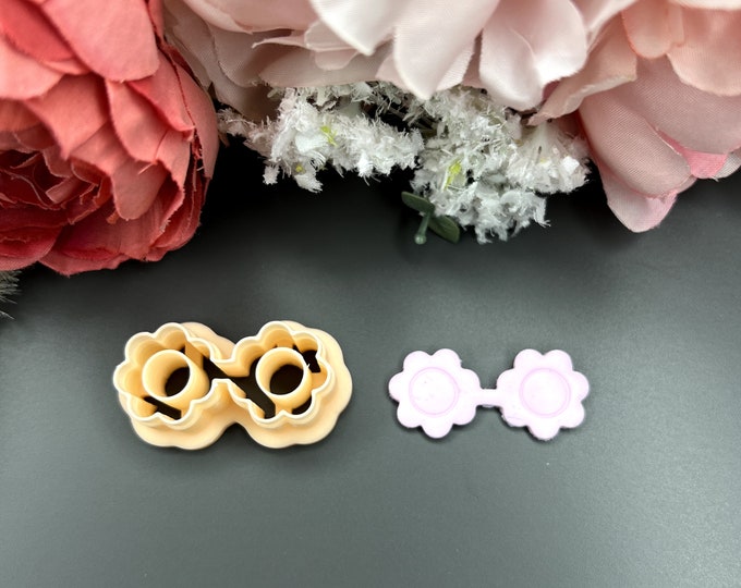 Flower Sunglasses clay cutter| Silver clay| Ceramic tools| Polymer clay cutters| Clay tools