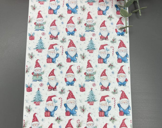 Gnome 4 Transfer Paper for Polymer Clay _ Christmas Craft Supplies
