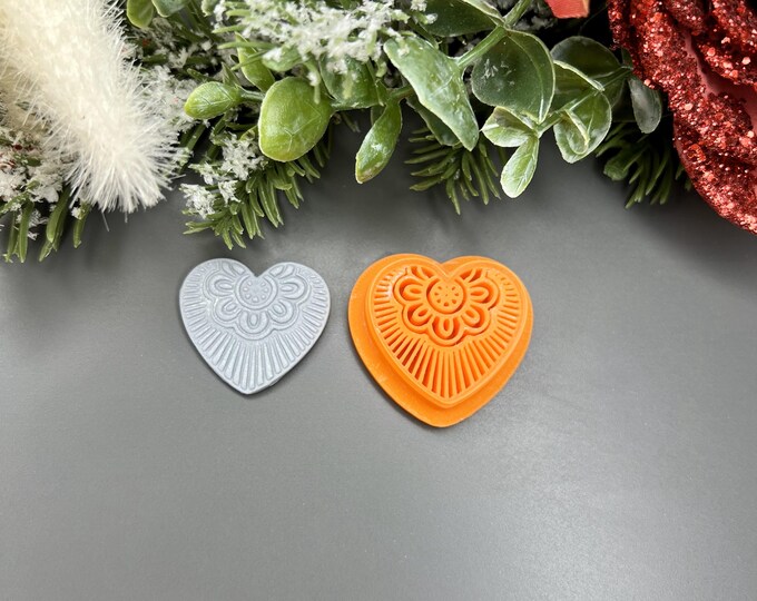 Heart Mandala Polymer Clay Cutter for Earrings Jewelry Tool