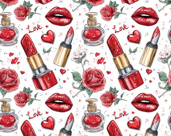 Valentine Red Lips Polymer Clay Transfer Paper for Earrings Jewelry
