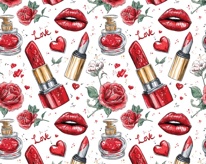 Valentine Red Lips Polymer Clay Transfer Paper for Earrings Jewelry