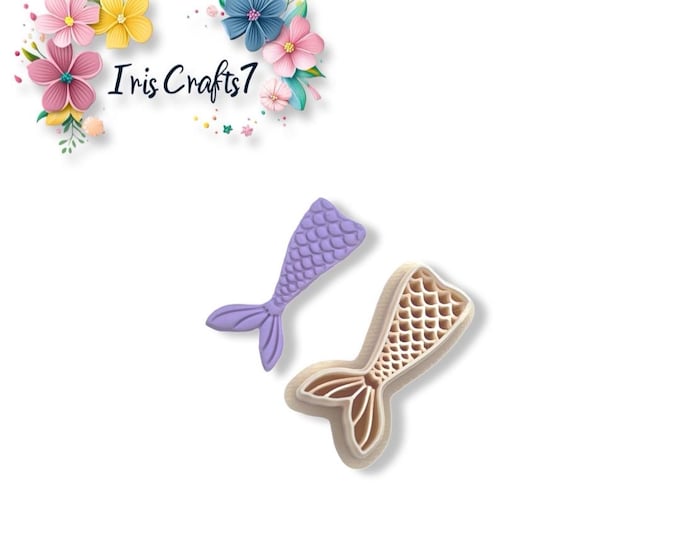 Mermaid Tail Polymer Clay Cutter - Handmade Clay Tools for Earrings & Crafts - Jewelry Making Supplies