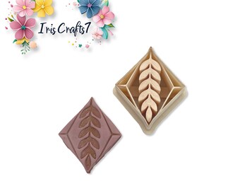 Diamond Leaves Polymer Clay Cutter for Botanical Earrings Jewelry