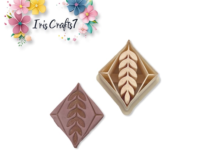 Diamond Leaves Polymer Clay Cutter for Botanical Earrings Jewelry