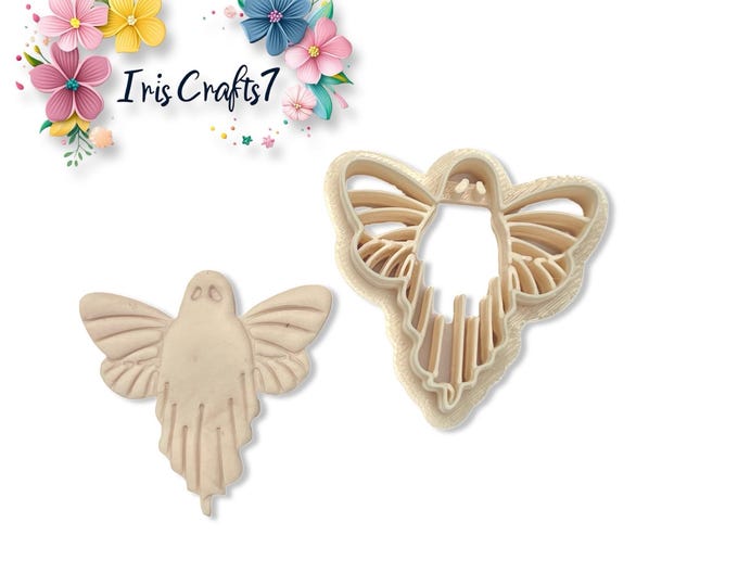 Ghost with Wings Polymer Clay Cutter – Halloween Earring Tool – Cute Angel Ghost Shape Clay Cutter for DIY Jewellery