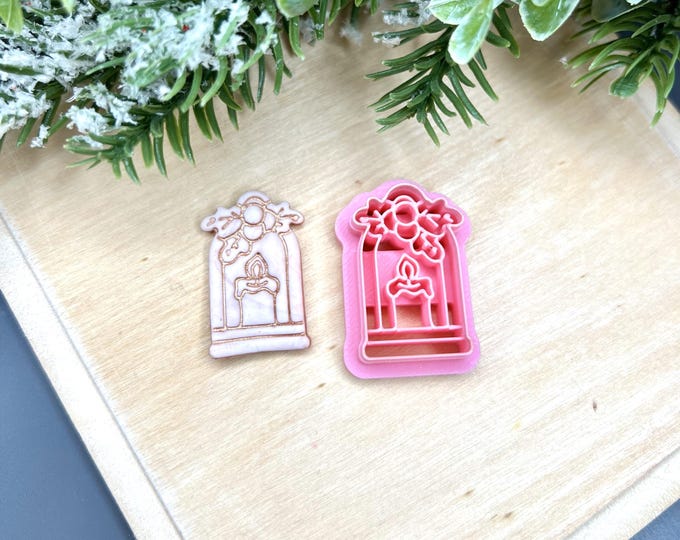 Christmas Scene Polymer Clay Cookie Cutters - Handmade Ceramic Tools for Earrings & Crafting Supplies