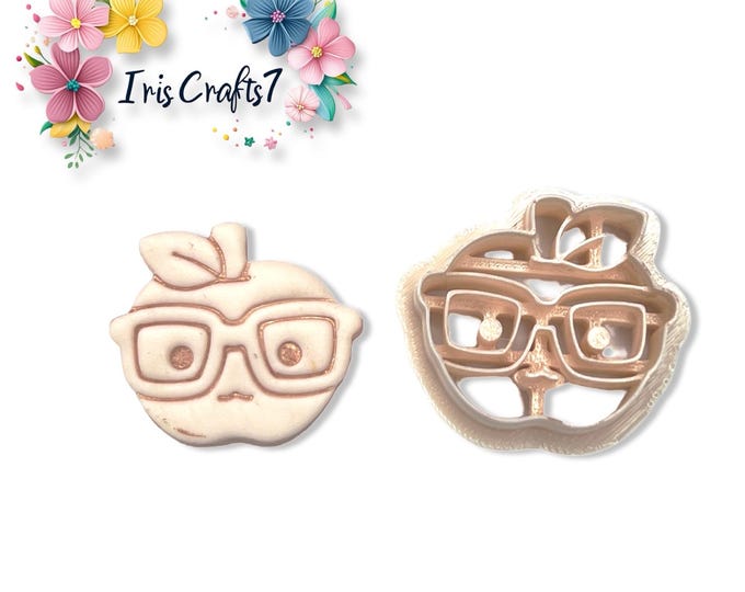 Apple Glasses Polymer Clay Cutter – Teacher Gift Earring Making – Back to School Jewelry DIY Tool for Crafters