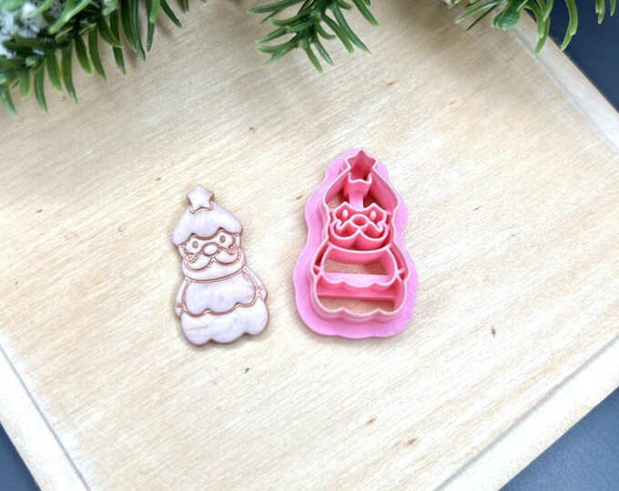 Santa Tree 2 Polymer Clay Cutters - Handmade Earrings - Cookie Cutters - Ceramic Tools