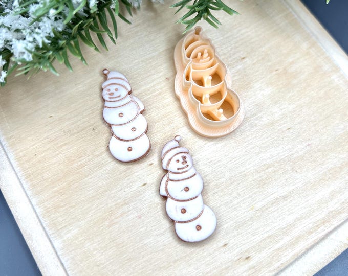 Snowman 6 Polymer Clay Cutters - Handmade Earrings - Ceramic tools - Christmas Jewellery