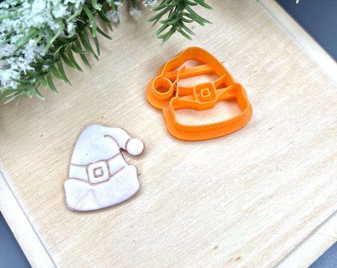 Santa Belt Hat Polymer Clay Cutters - Handmade Earrings - Cookie Cutters - Christmas Jewellery
