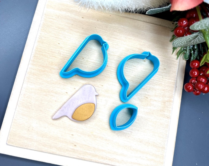 Robin Polymer Clay Cutter - Handmade Earrings - Christmas Jewellery