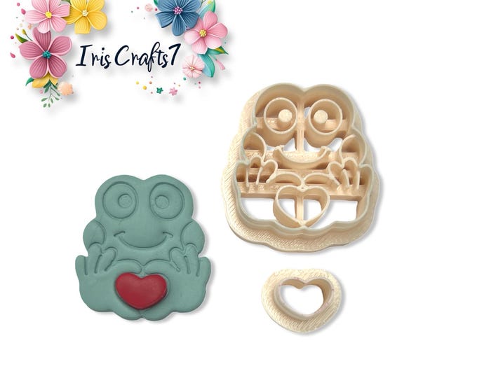 Froggy Heart Polymer Clay Cutter | Valentine Earring Shape | Craft Tool
