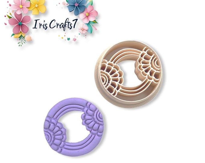 Floral Circle 1 Polymer Clay Cutter for Handmade Earrings