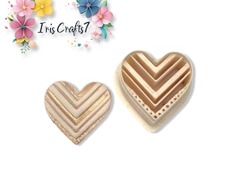 Polymer Clay Geometric Heart Cutter for Jewelry, Charms, Pendants, Craft Projects