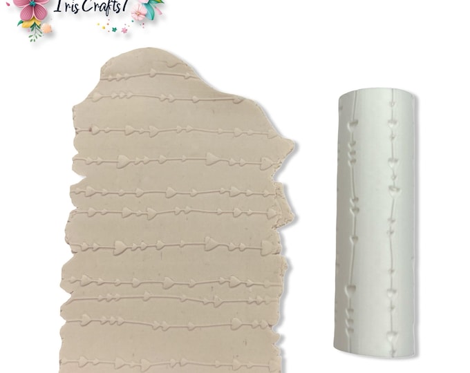 Heart Lines Texture Roller Polymer Clay Valentine Earrings Tool