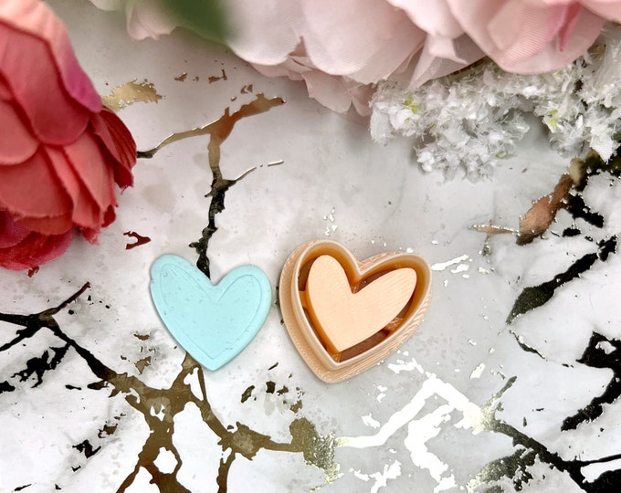 Clay cutter Valentine Boho Heart with edge| Polymer clay cutters| Ceramic tools