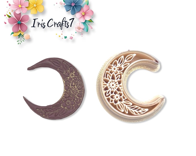Boho Mandala Crescent Moon Polymer Clay Cutter – Celestial Earring Making Tool – DIY Jewelry Supplies for Bohemian Style Crafts