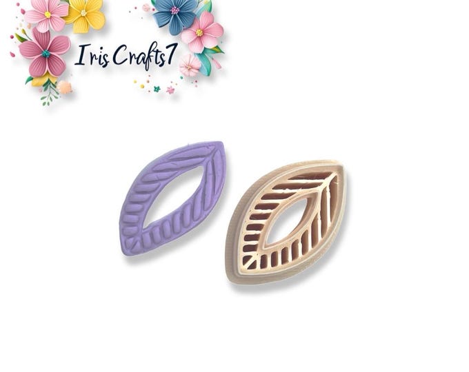 Embossed Leaf 1 Polymer Clay Cutter - Earrings Making