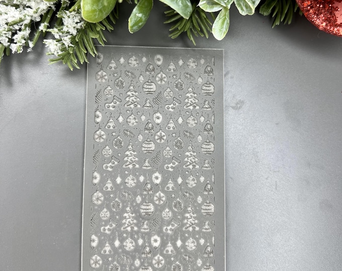 Polymer clay texture mat Christmas 2_ Rubber texture mat_ Christmas texture_ Clay tools_ Handmade Jewellery