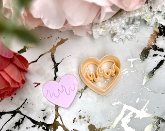 Clay cutter Heart on Flame| Polymer clay cutters| Valentine earrings| Ceramic tools