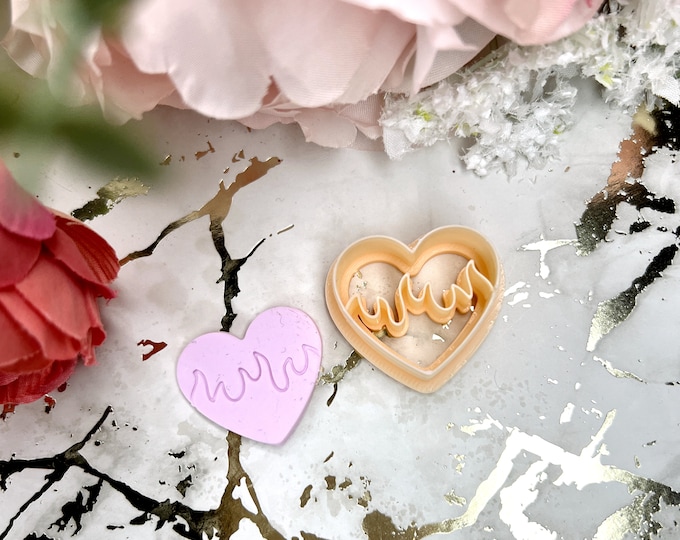 Clay cutter Heart on Flame| Polymer clay cutters| Valentine earrings| Ceramic tools
