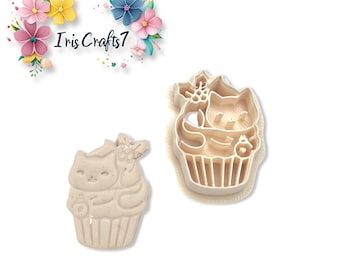 Cat Cupcake Polymer Clay Cutter for Earring and Jewellery Making