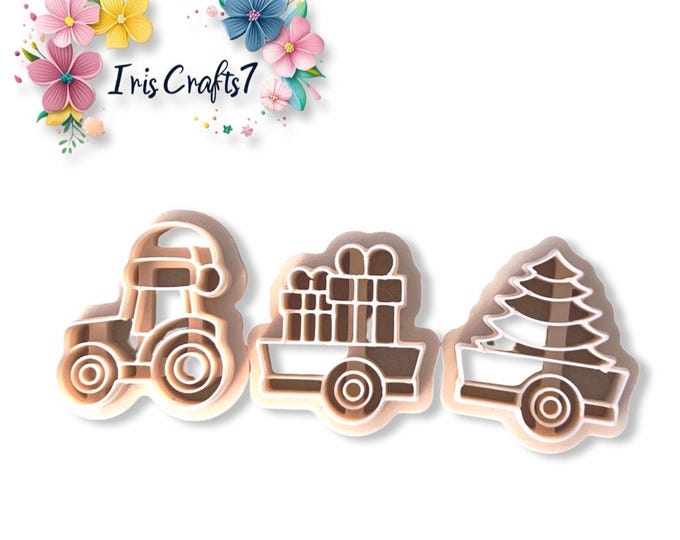 Train with gifts Polymer Clay Cutter - Ceramic tools - Christmas Earrings Making