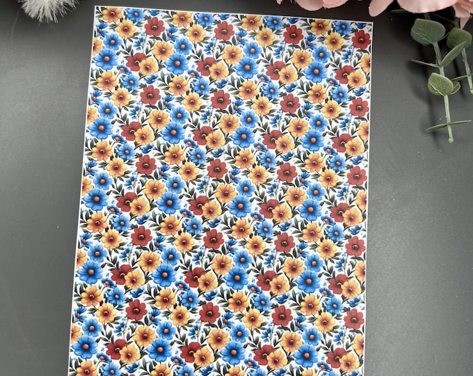 Flowers 21 image transfer paper_ Clay tools_ Earring making_ Magic transfer paper_ Water soluble paper