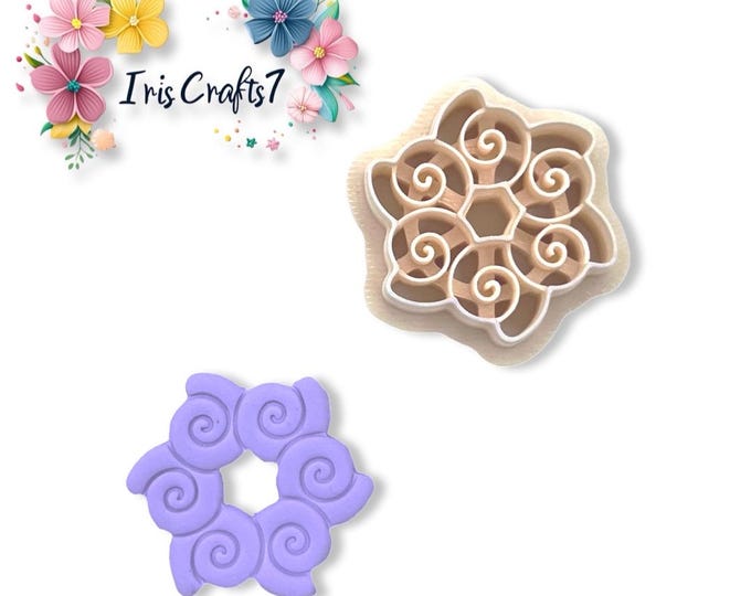 Polymer Clay Circle of Seashells 4 Cutter - Unique Earring Designs Stencil for Jewelry Making Tool