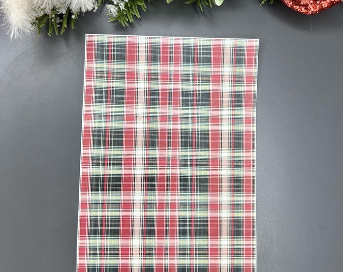 Christmas Plaid 1 image transfer paper_ Clay tools_ Polymer clay transfer_ Magic transfer paper