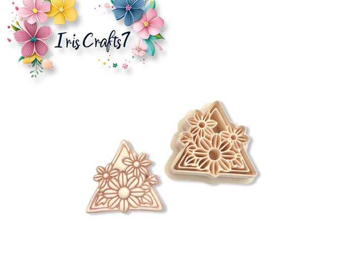 Floral Triangle Polymer Clay Cutter for Earrings Jewelry Tool