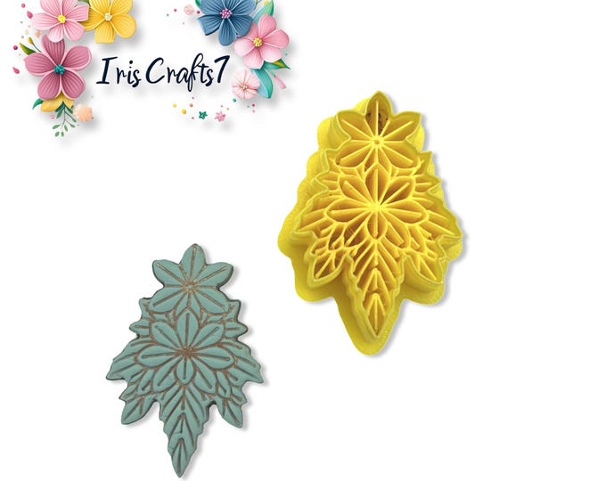 Ornate Floral Leaf Polymer Clay Cutter for Earrings Jewelry Tool