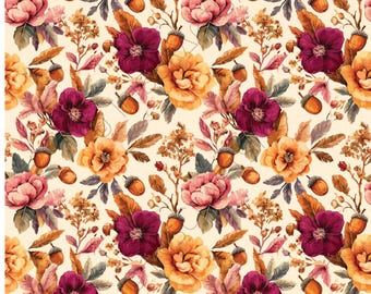 Autumn Floral no.2 Image Transfer Paper for Polymer Clay, Fall Water-Soluble Sheet