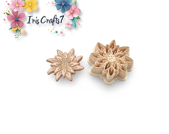 Polymer Clay Cutters Flower 39 - Ceramic Tools _Handmade Earrings
