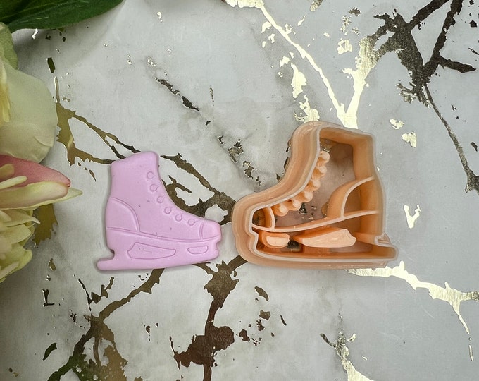 Christmas cutters ice skate polymer clay tools for cookie decorating, DIY holiday crafts, festive baking supplies gift
