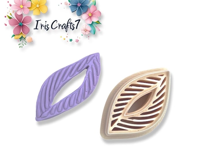 Embossed Leaf 2 Polymer Clay Cutter - Earrings Making