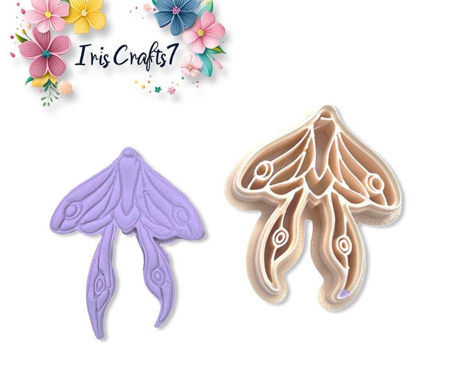 Luna Moth Polymer Clay Cutters - Handmade Earrings Unique Artisan Jewelry