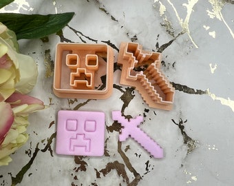 Cute Head + sword polymer clay cutters / Earrings cutters