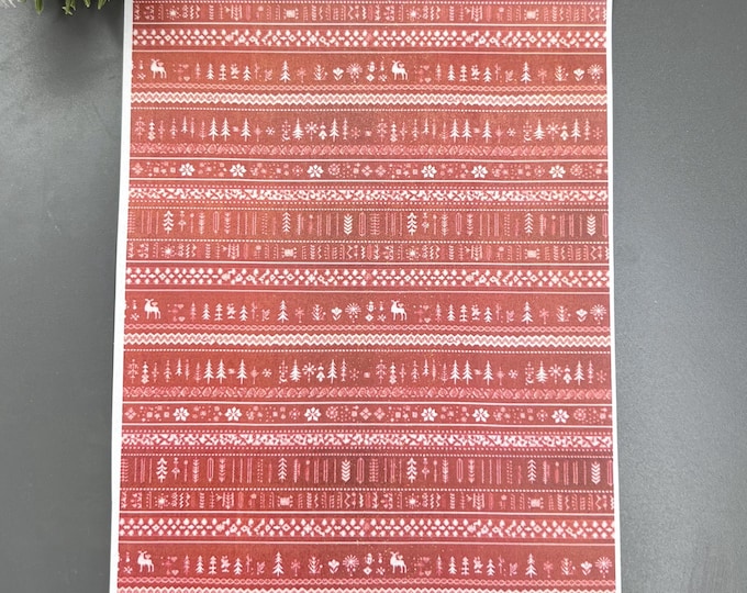 Christmas Sweater 2 Transfer Paper for Polymer Clay - Festive Holiday Designs