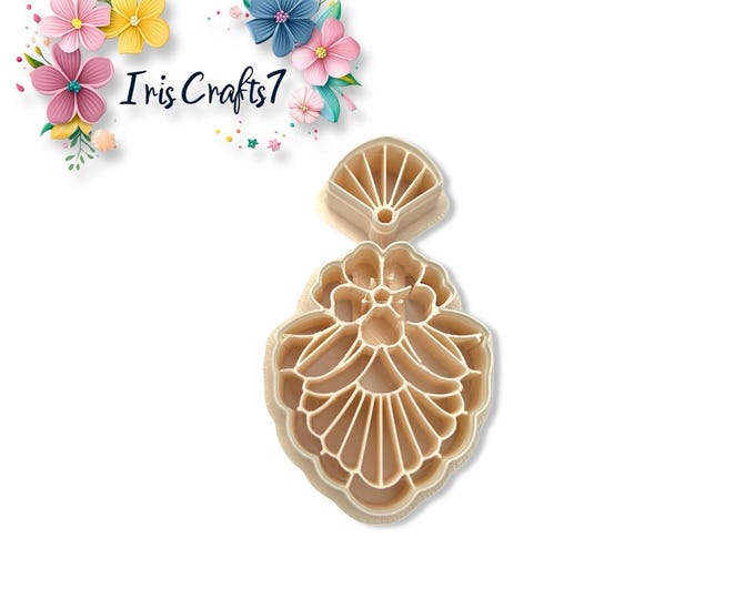 Floral Fan no.3 Polymer Clay Cutter Set for Handmade Earring Making