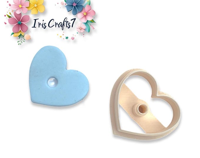 Heart with Hole Polymer Clay Cutter - Earring Making
