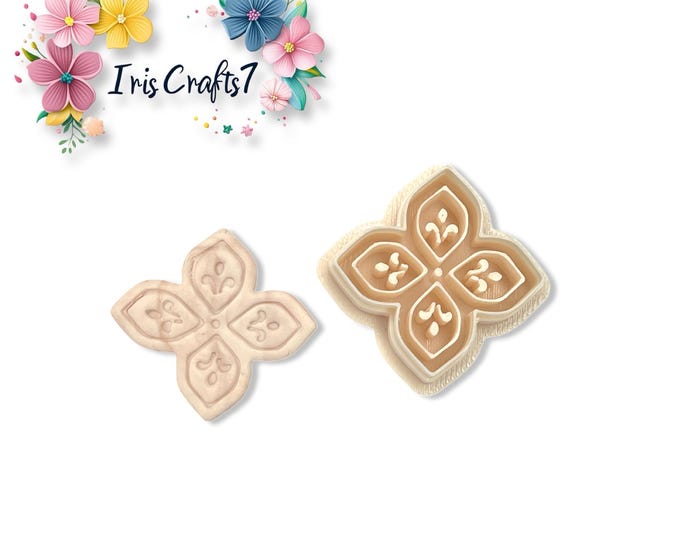 Flower Tile 2 Polymer Clay Cutter – Intricate Floral Earring Making Tool – DIY Clay Cutter for Jewellery Crafting