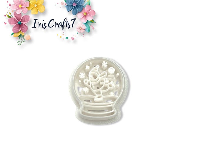 Snowman on Ice in Snow Globe Polymer Clay Cutter for Christmas Earring Making