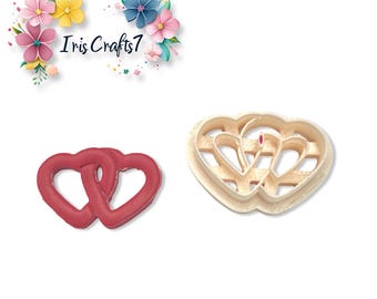 Linked Hearts Polymer Clay Cutter for Valentine Earrings