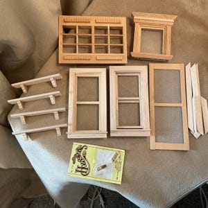 Dollhouse 1:12 Miniature Windows and Doors